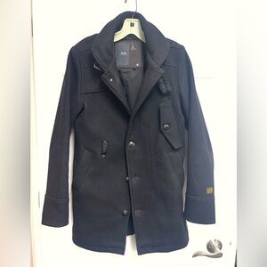 G-Star Black Wool Blend Military Field Jacket sz S